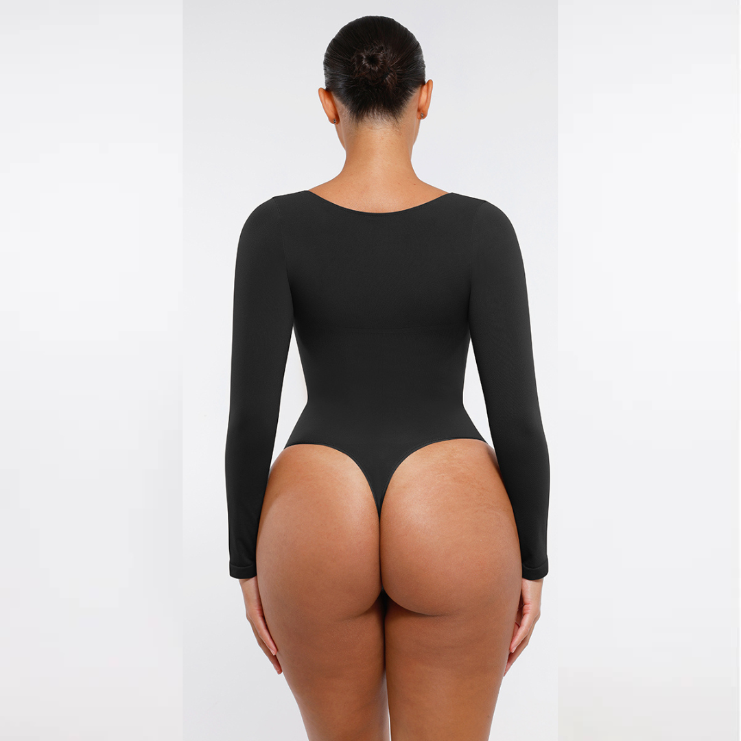 Cicin bešavni body sa dugim rukavima i podrškom za grudi – tanga model