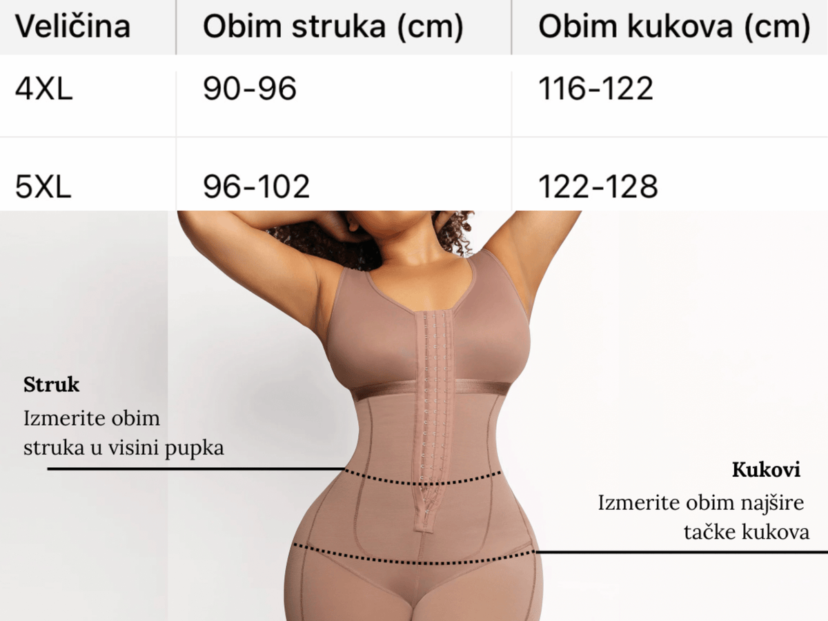 Vodič za veličinu for Cicin steznik sa lateks slojem za oblikovanje