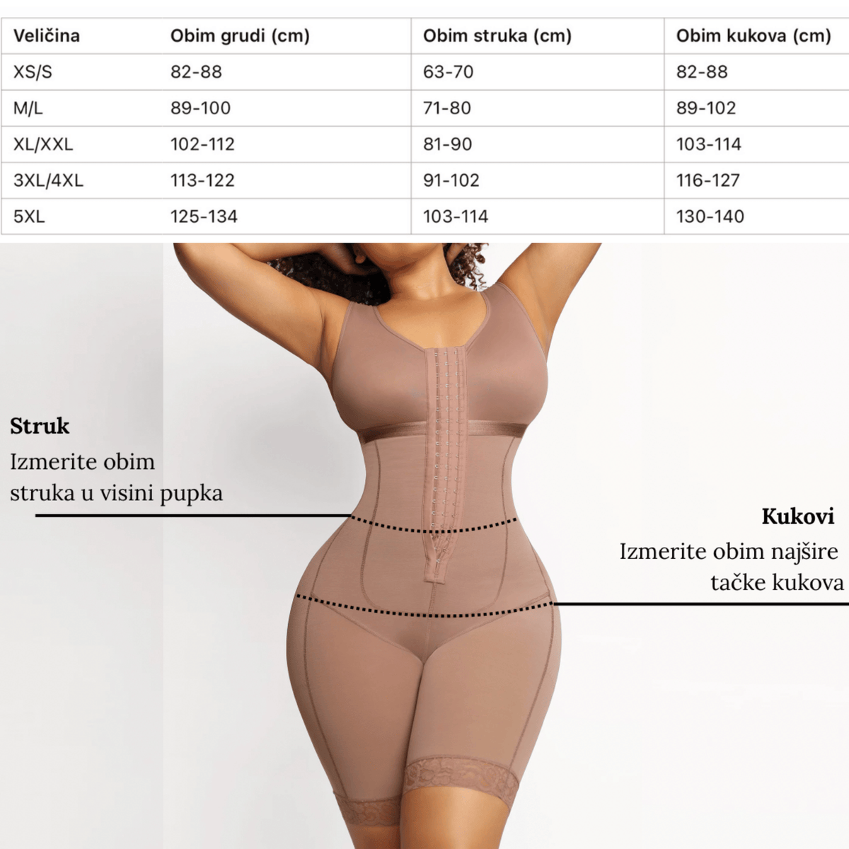 Vodič za veličinu for Cicin body shaper donji deo gaćice
