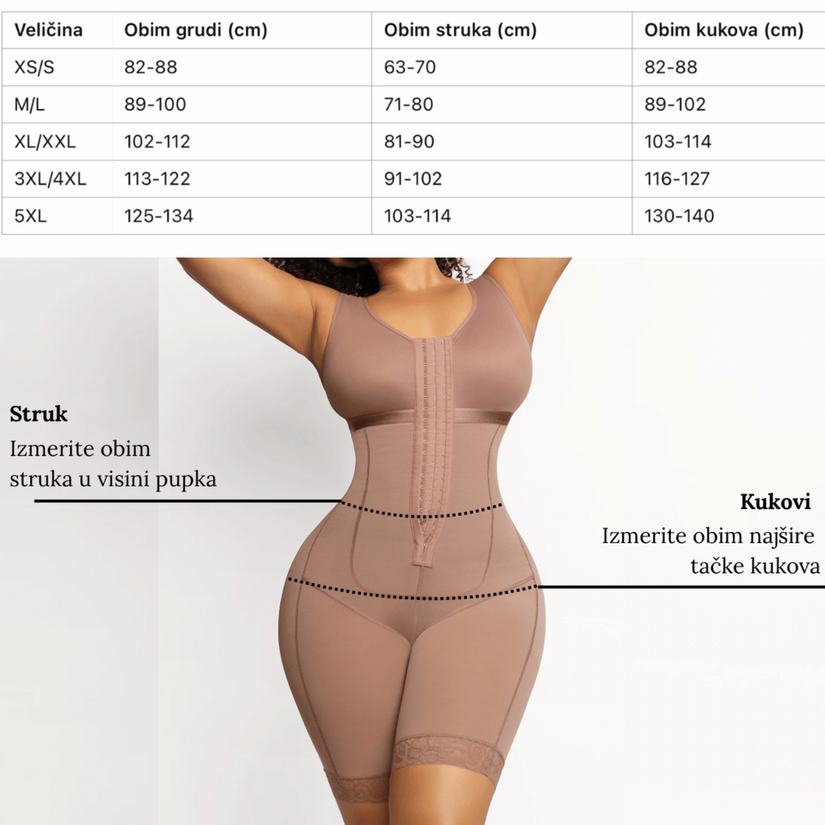 Vodič za veličinu for Cicin body shaper donji deo tanga gaćice