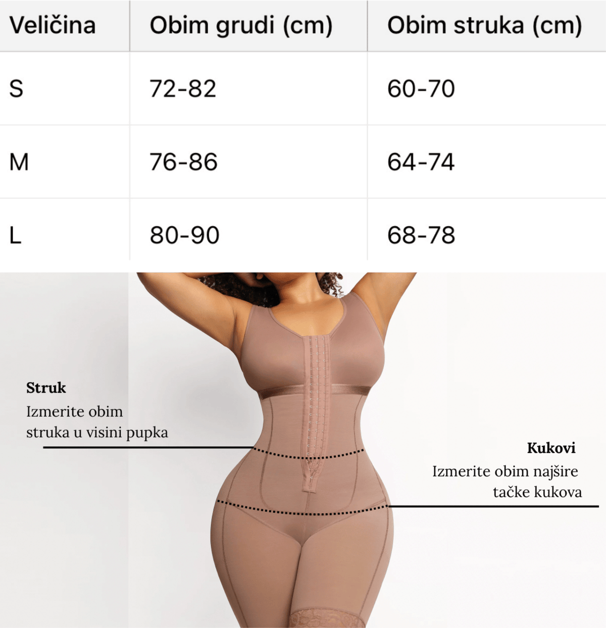 Vodič za veličinu for Cicin kupaći kostim za oblikovanje struka