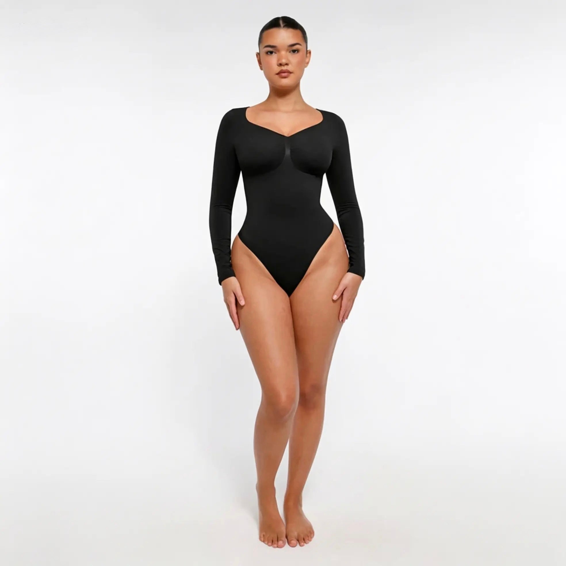 body shaper sa rukavima tanga crni