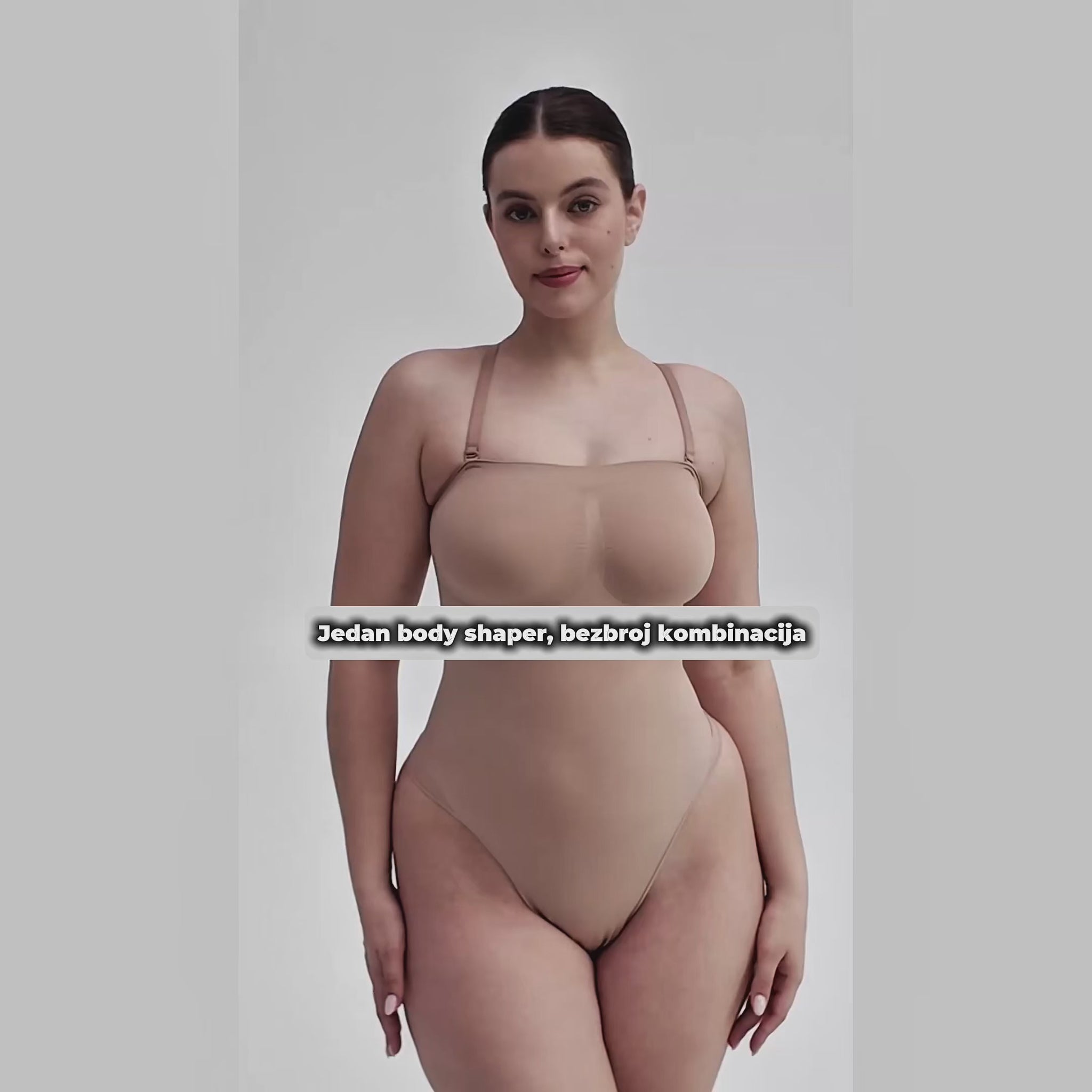 Cicin body shaper tanga sa bratelama koje se skidaju – video prikaz steznika za oblikovanje stomaka i struka