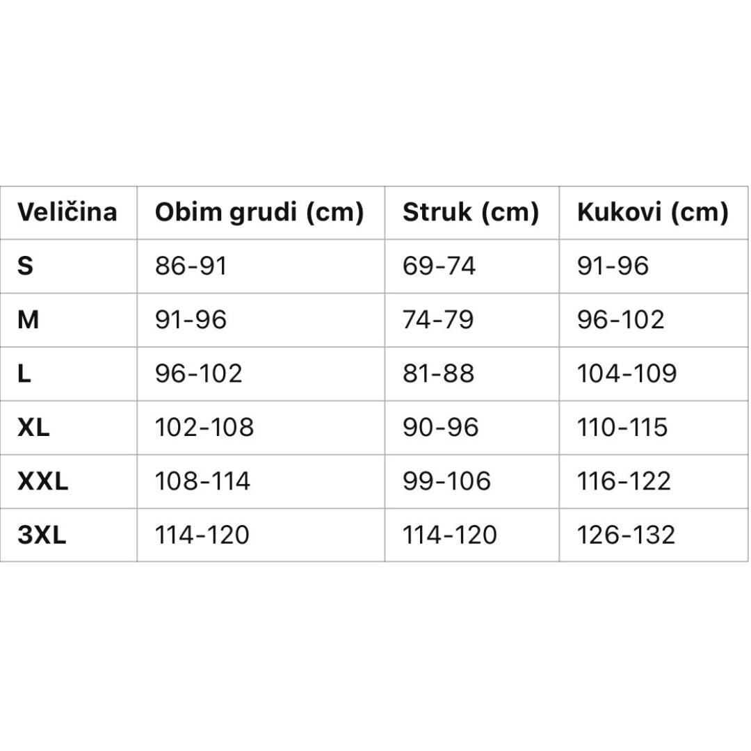 tabela velicina cicin premium steznik gacice